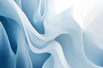 Fototapeta premium Futuristic Abstract 3D Waves – AI Digital Art.