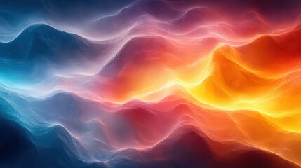 Fototapeta premium Colorful Abstract Waves of Light in Blue, Orange and Red Hues