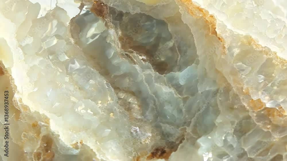 Poster close-up view of translucent sunstone agate stone with intricate patterns and textures, showcasing n
