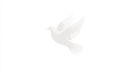 Elegant White Dove in Flight Symbol of Peace and Freedom