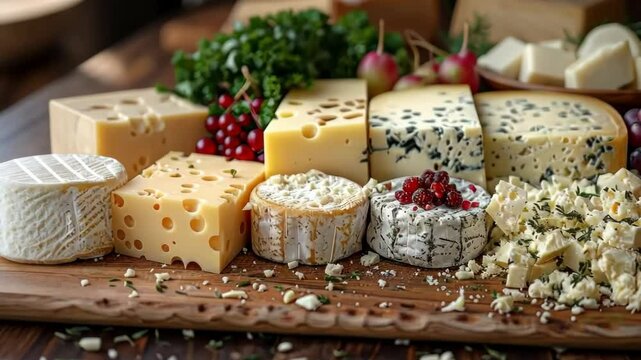 National Cheese Day variety of cheeses, September 4th - Powered by Adobe