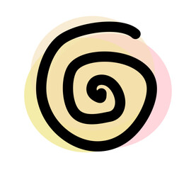 Spiral vector with colored circles around it