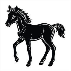 horse silhouette vector style
