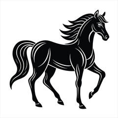 horse silhouette vector style