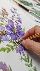 Obraz premium Hand painting watercolor bouquet of flowers
