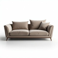 Stylish beige sofa with plush cushions, perfect for modern living spaces.