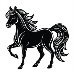 horse silhouette vector style