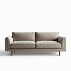 Fototapeta premium Stylish beige sofa with minimalist design, perfect for modern living spaces.