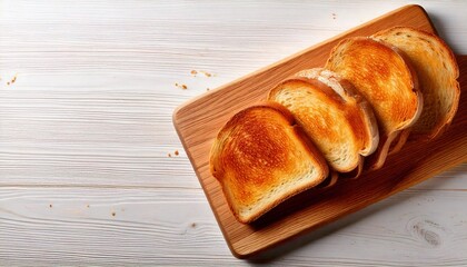 Toasted Whole Wheat Bread Served on a Wooden Board
