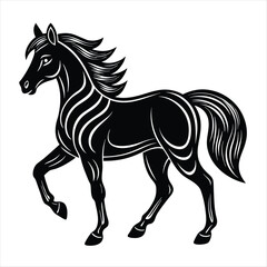 horse silhouette vector style