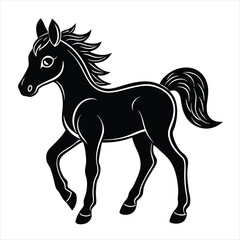 horse silhouette vector style