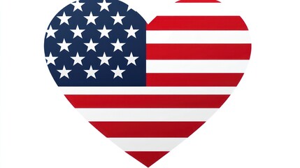 Fototapeta premium Patriotic Heart Design with Flag Colors and Stars Stripes for Independence Day Celebrations