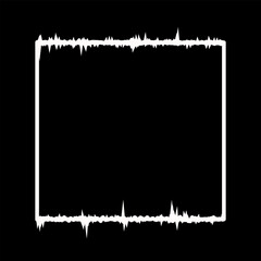 Rectangle outline, with torn paper effect.