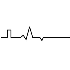 Stylized electrocardiogram graph on a black background