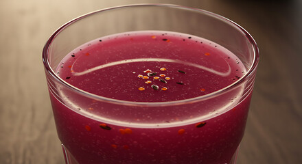 Vibrant Red Berry Smoothie in Glass Refreshing and Healthy Drink Recipe