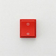 Red electrical switch isolated on white background. 3d render illustration.