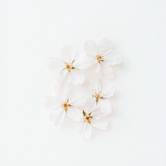 Delicate Spring Flowers on White Background