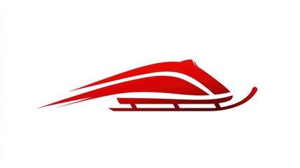 Sleek Red Sled Design Modern Winter Sports Icon for Logos Branding and Marketing Materials