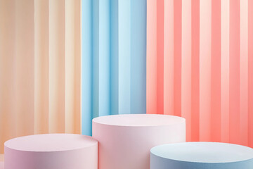 This abstract image showcases a modern colorful display podium ai generative
