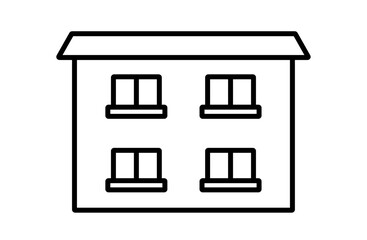 シンプルなアパート、マンションの建物アイコン