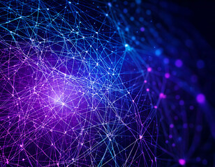 Futuristic neural network background with glowing connections, AI brain circuit