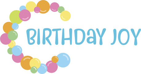Happy Birthday joy ballons logo design template vector