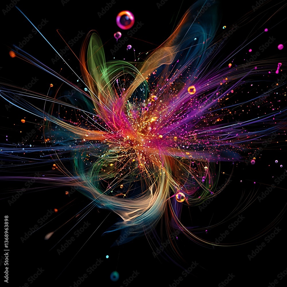 Aufkleber abstract explosion of vibrant colors radiating outwards. a dynamic display of energy and motion