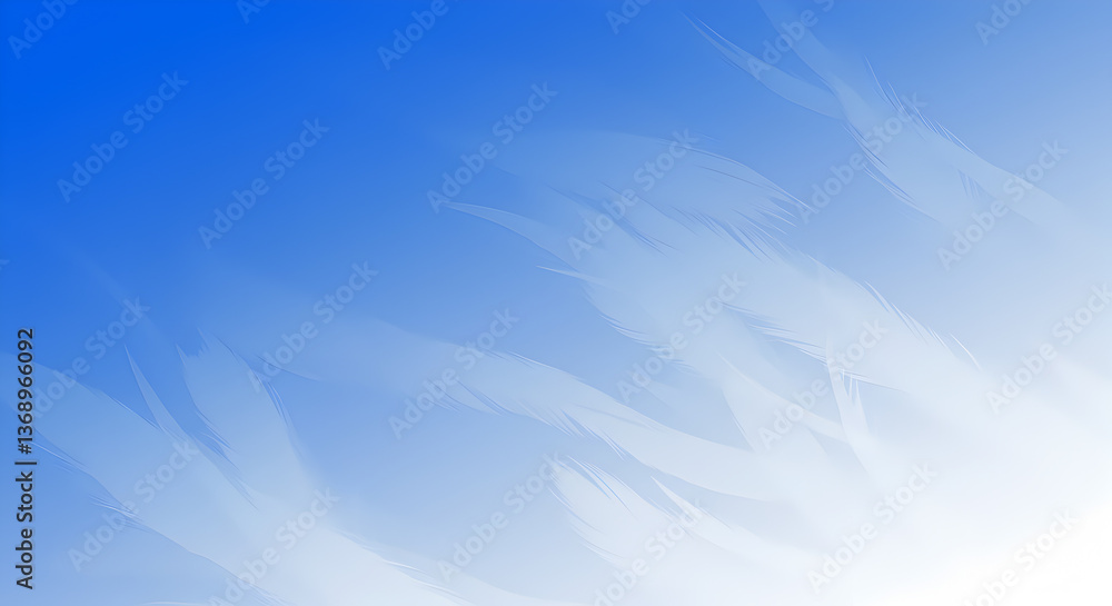 Aufkleber ethereal azure to white gradient background with delicate feather textures