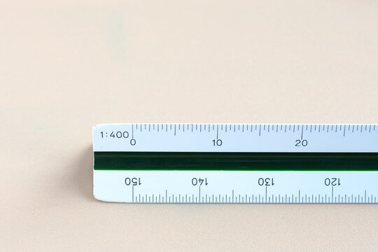 Architect 3D ruler with scale one to 400. Close up