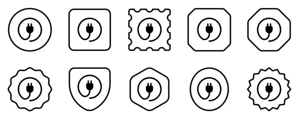 Editable electrical plug vector icon. Property, real estate, construction, mortgage, interiors. Part of a big icon set family. Perfect for web and app interfaces, presentations, infographics, etc