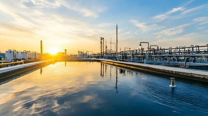 Sunrise Marina Scene with Reflections