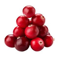 Obraz premium Cranberry Pyramid: Vibrant, fresh cranberries are stacked in a pyramid formation, showcasing their rich red color and natural textures, a visually appealing depiction of nature's bounty.