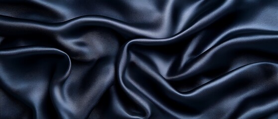 Fototapeta premium Dark blue silk fabric texture.