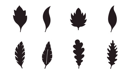 Leaf Silhouette Set – Black Botanical Shapes for Design & Nature Themes