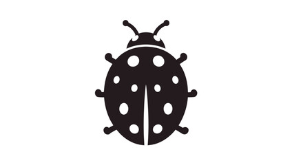 Obraz premium Ladybug Silhouette Icon – Black and White Vector for Nature & Insect Design