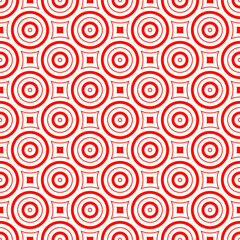 Circles pattern. Hoops seamless ornament. Dot motif. Circular figures backdrop. Rounds background. Rings wallpaper. Digital paper, textile print, web design, abstract image. Vector illustration.