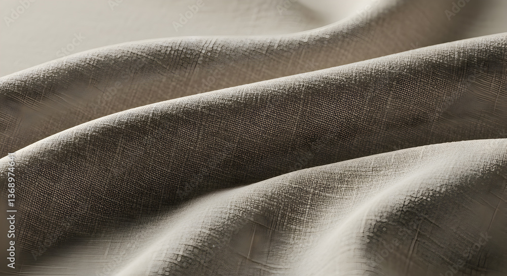 Poster elegant drapery of textured fabric with subtle folds creating soft shadows