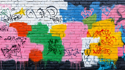 Fototapeta premium Colorful Graffiti Art On Brick Wall