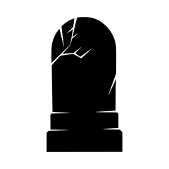 Cracked Stone Tomb Icon - Vector Illustration