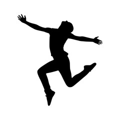 Silhouette Jumping Man - Joyful Motion