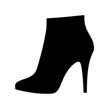 black high heel boot silhouette clip art preview