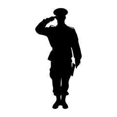 Military Silhouette - Salute Vector