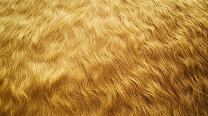 Golden curly animal fur texture in close-up with warm lighting and soft natural pattern in abstract background design for textile or pet-related product themes