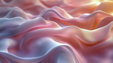 Smooth waves of fabric create a serene atmosphere in an abstract minimalist composition with gentle pastel colors