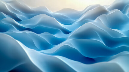 Obraz premium Smooth blue waves create an abstract minimalist landscape flowing softly under gentle light