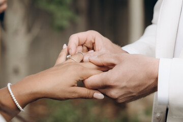 Exchange of wedding rings.