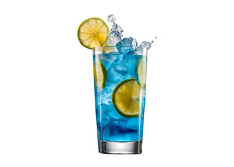 blue lagoon cocktail with lime