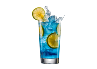 blue lagoon cocktail with lime