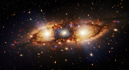 Simulated galaxy cluster showcasing the formation and evolution of galaxies