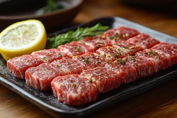 Delicious Marinated Beef Cubes Ready for Grilling